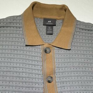 H&M Pointelle Knit Short Sleeve Button-Up Shirt S Resort Shirt Cardigan